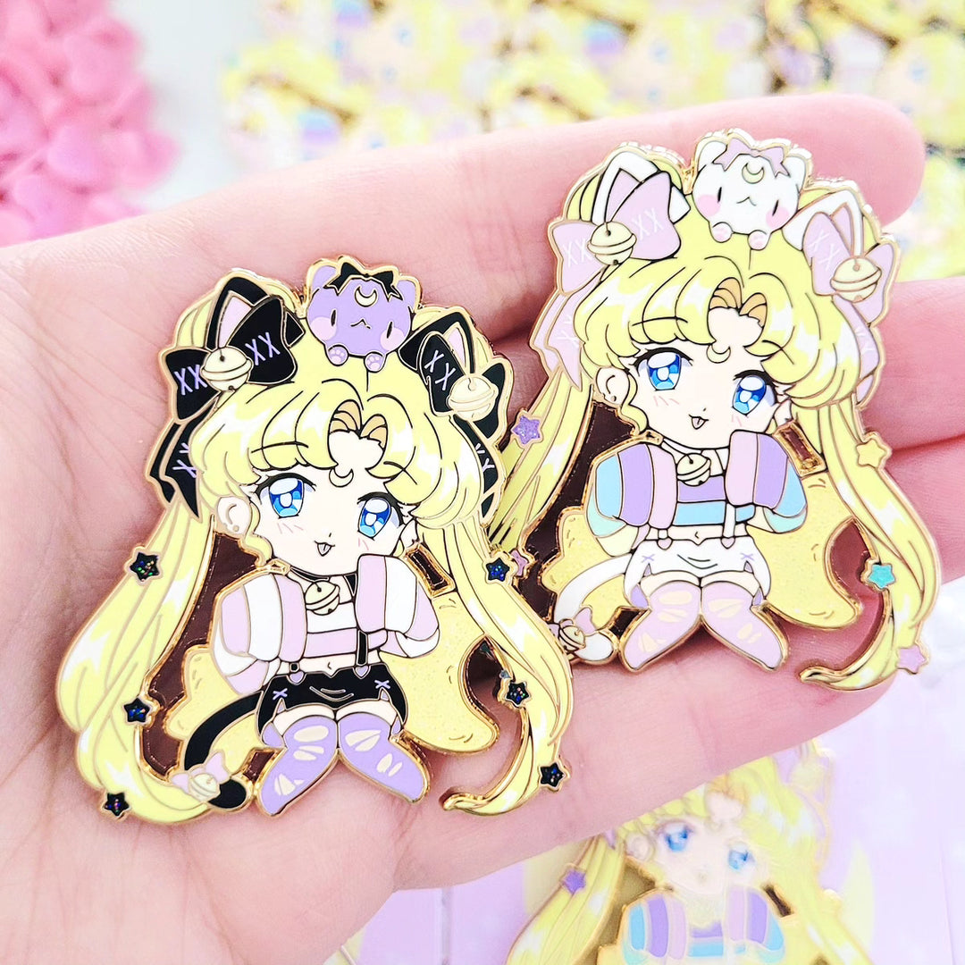 Neko Moonie Enamel Pin