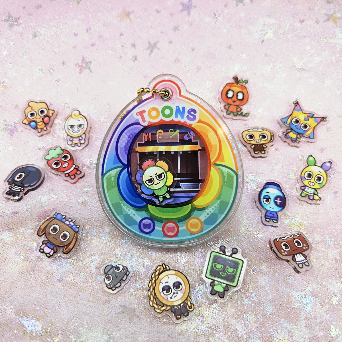 Dandy's World Tamagotchi - Openable Shaker Keychain Charm