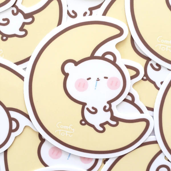 Sleepy Bear Vinyl Sticker