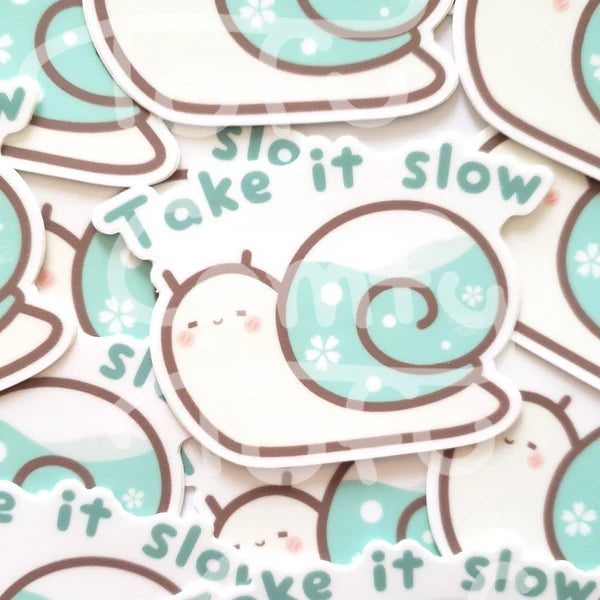 Take it Slow Snail Vinyl Sticker