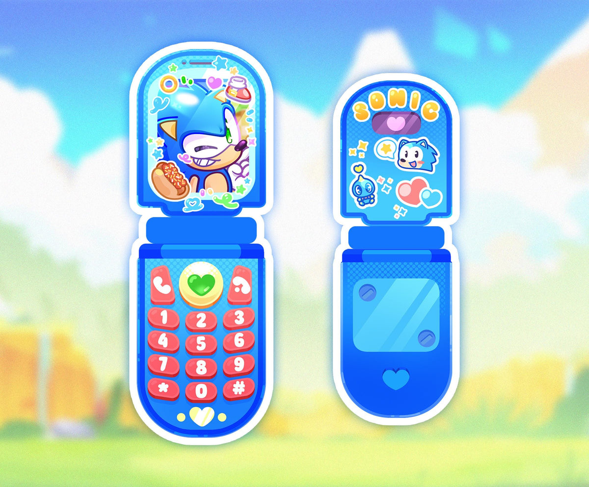 Flip Phone Keychains - Sonic and Shadow