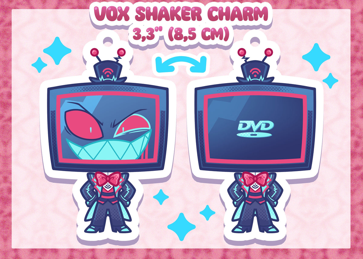 Hazbin Hotel Vox Shaker Keychain Double Sided