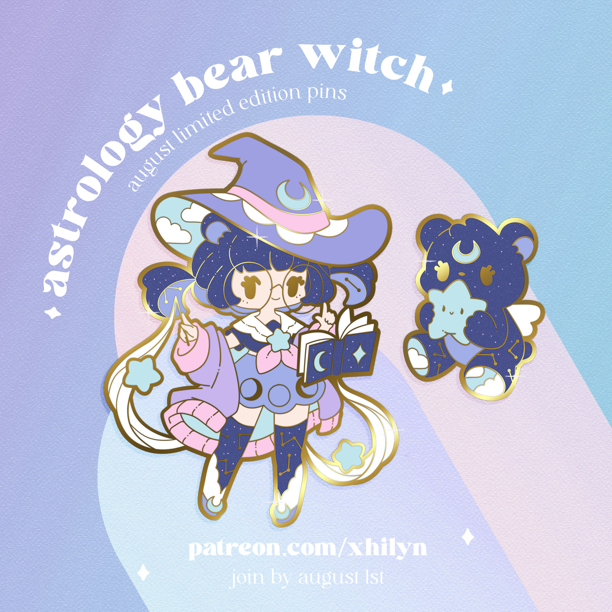 Astrology Bear Witch Pins - Aug 2023
