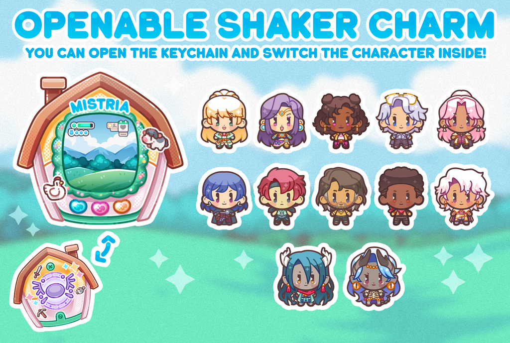 Fields of Mistria Tamagotchi - Openable Shaker Keychain Charm