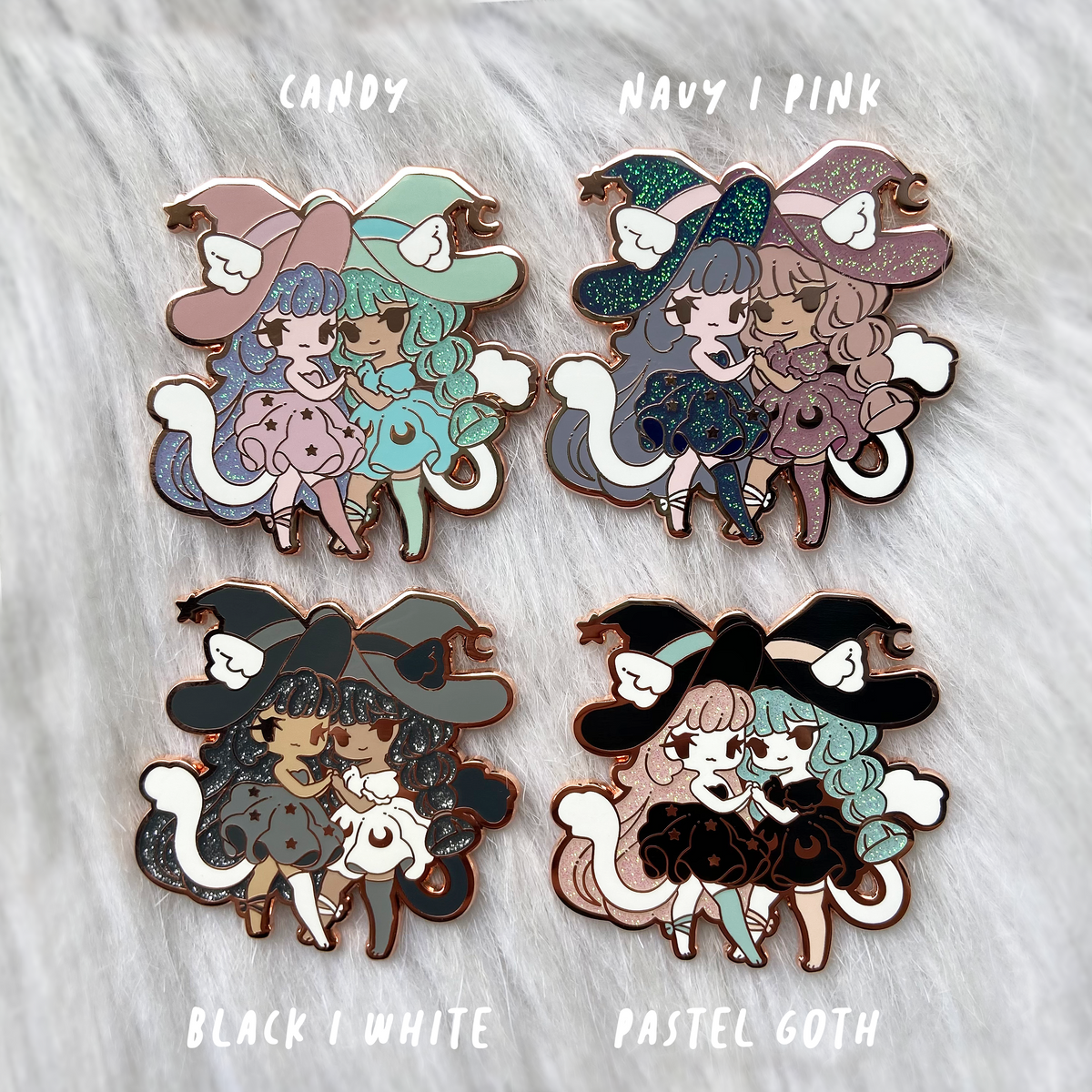 Hallow Queens Pin ~ Navy/Pink ~ Whalephat Collaboration