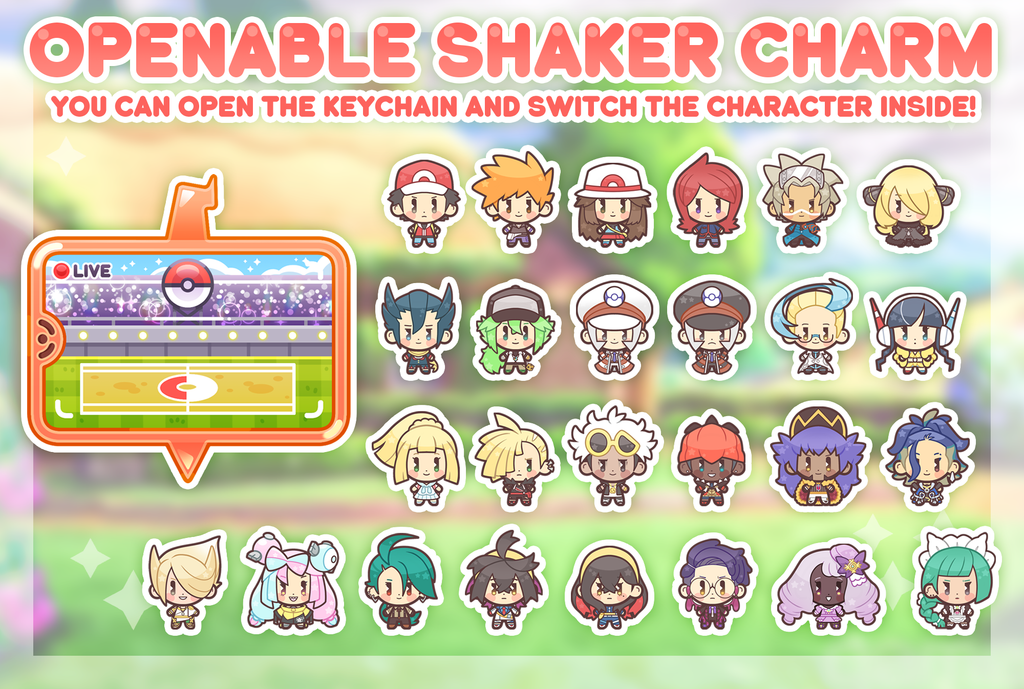 Pkmn Trainers - Openable Shaker Keychain Charm