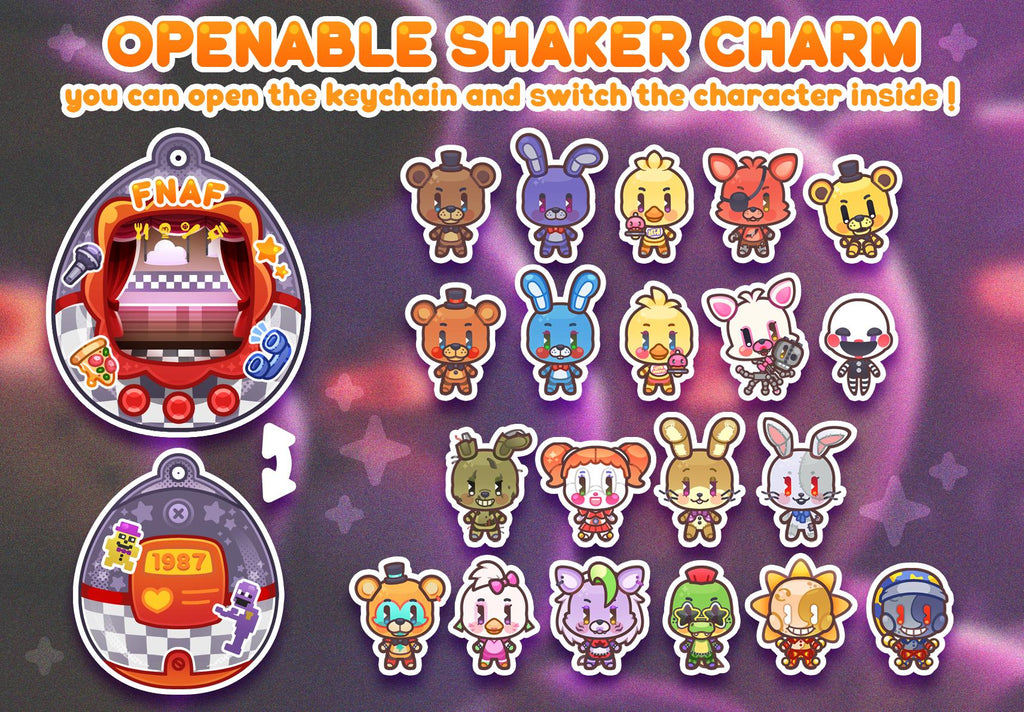 FNAF Tamagotchi - Openable Shaker Keychain Charm