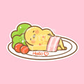 Buff egg Vinyl Sticker