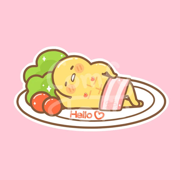 Buff egg Vinyl Sticker