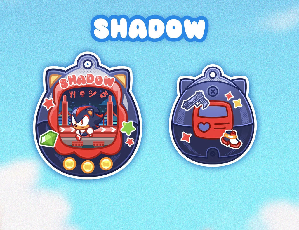 Sonic Tamagotchi Keychains - Shadow Chao Knuckles Tails Amy Silver Blaze Rouge