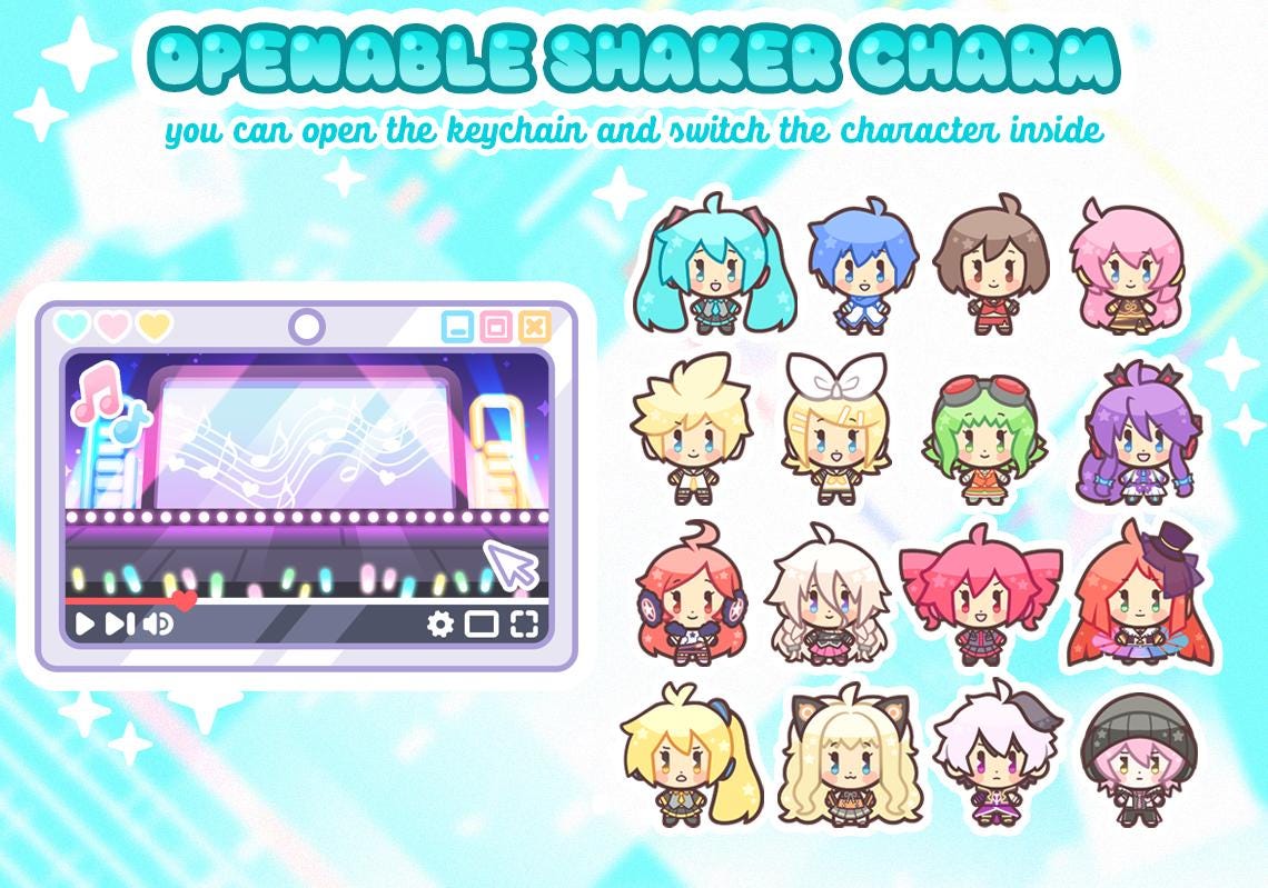 Vocaloid Openable Shaker Keychain Charm