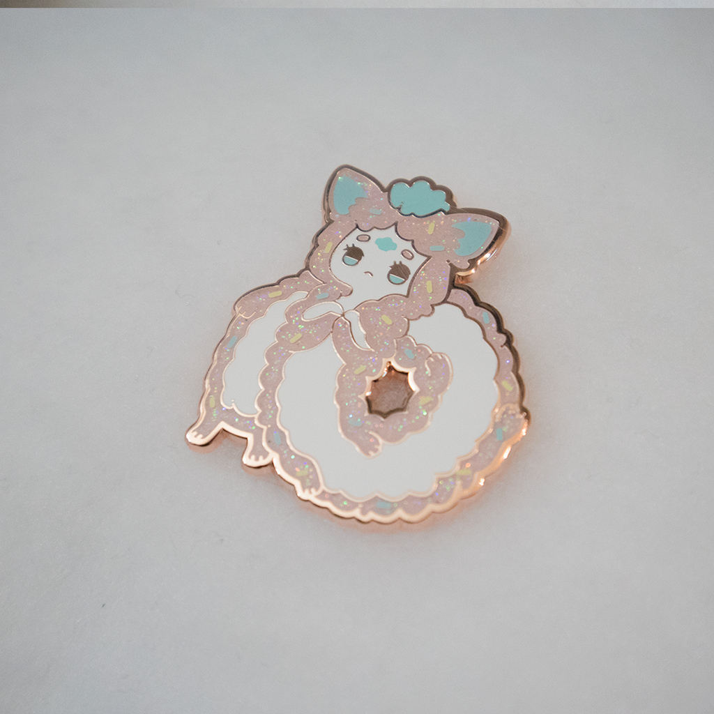 Long Furby Sprinkled Donut Pin