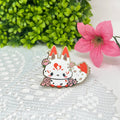 Kitsune Enamel Pin: Suki, Kawaii Fox with Gold Plating
