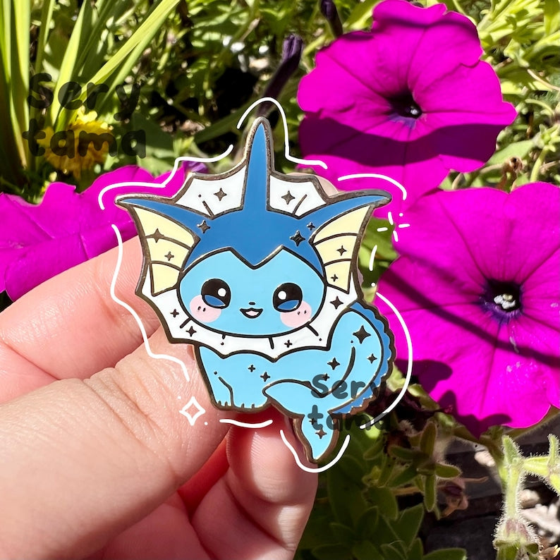 Cute And Kawaii Vaporeon Eeveelution Enamel Pin