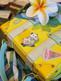 Travel Set: Otter with Suitcase Hard Enamel Pin | Gold Plated | Cute Gift | Pin Collectors