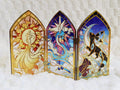Stained Glass Creatures - Sun, Moon, Stars Acrylic Standee | Household Decor | Gift for Gamers | tarot constellation celestial gold foil