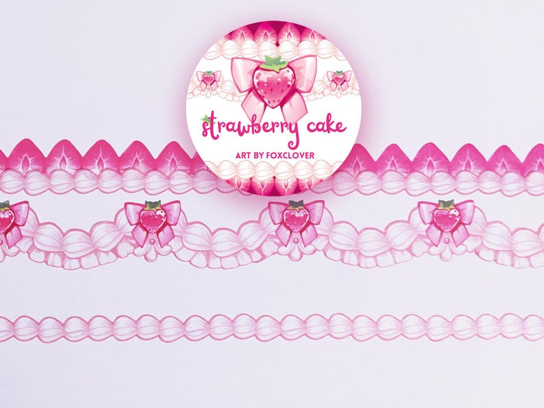 Vintage Strawberry Cake Washi Tape | scrapbooking material | journaling material