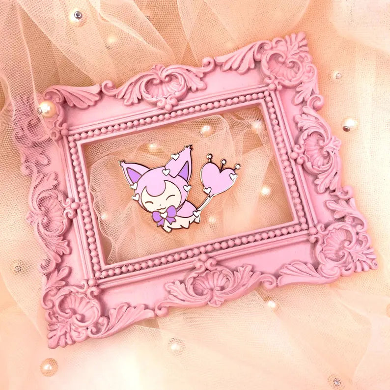 Skitty love enamel pin