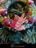 Holiday Classics: Cat and Candy Cane - Hard Enamel Pin | Antique Copper Plated | Cute Gift | Pin Collectors | Original Art | Christmas Pin