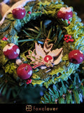 Holiday Classics: Bird and Mistletoe - Hard Enamel Pin | Antique Copper Plated | Cute Gift | Pin Collectors | Original Art | Christmas Pin