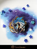 Celestial Constellations - Pisces Fish - Hard Enamel Pin | Gold Plated | Cute Gift | Pin Collectors | Original Art