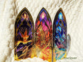 Stained Glass Birds - Fire, Ice, and Thunder Acrylic Standee | Household Decor | Gift for Gamers | Legendary Birds