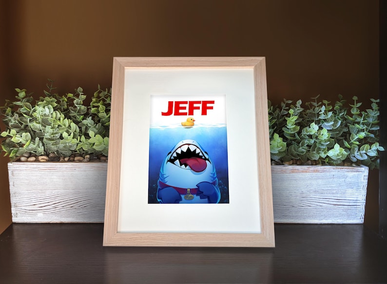 Jeff the LandShark Parody Print | Jaws Parody Print | NO-AI-ART | Human drawn art prints