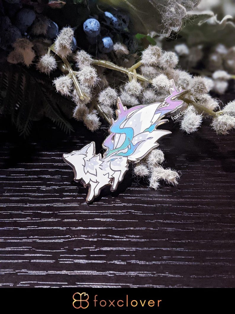 Foxes for All Seasons: Winter - Aurora Borealis - Silver Enamel Pin