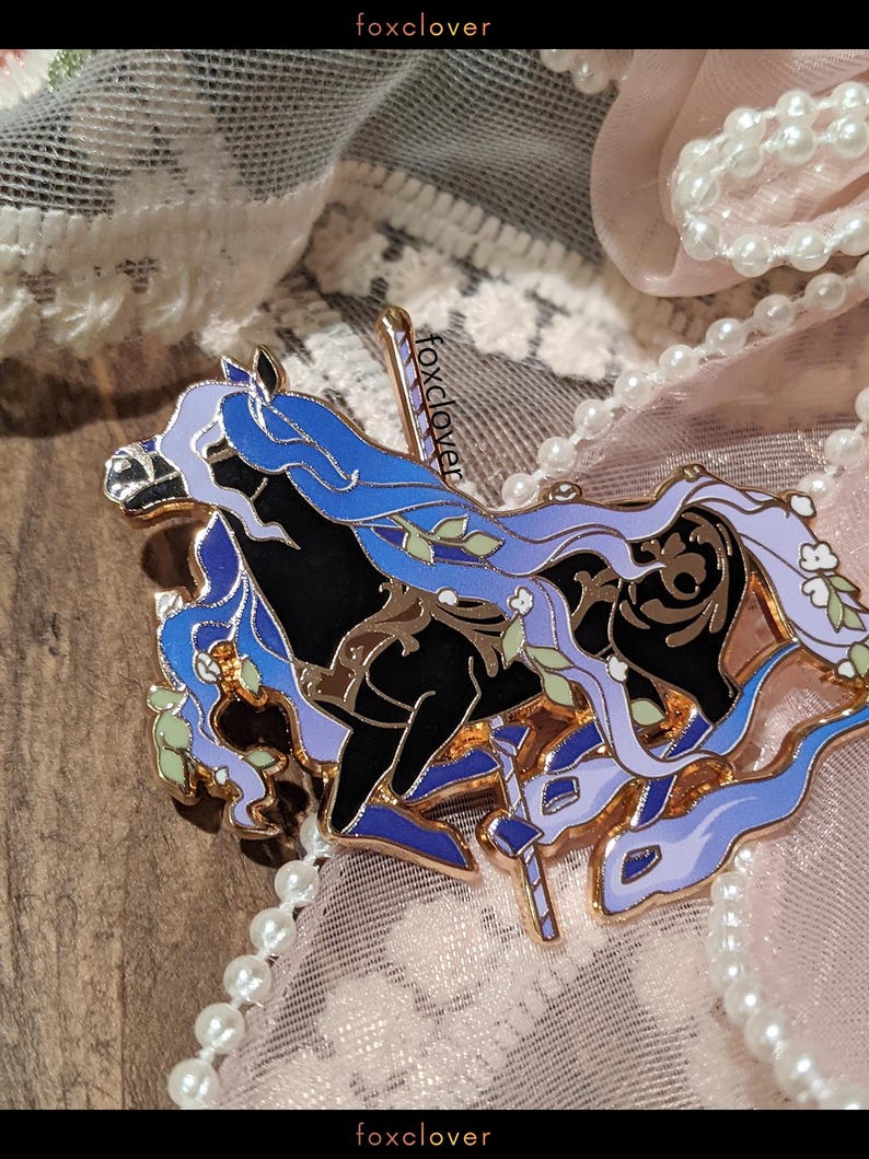 Carousel: Filigree Filly - Hard Enamel Pin | Gold Plated | Cute Gift | Pin Collectors | Lapel Pin