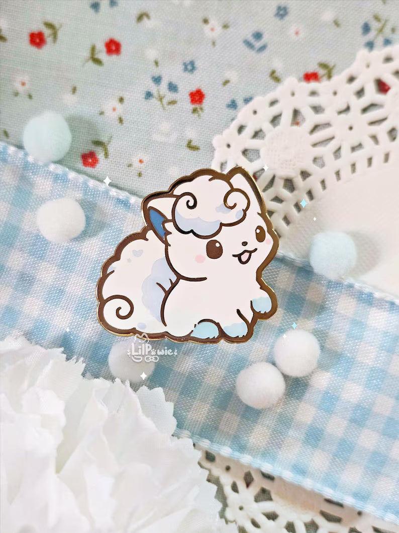 Alolan Vulpix 1.2'' Gold-plated Hard Enamel Pin Ice mon