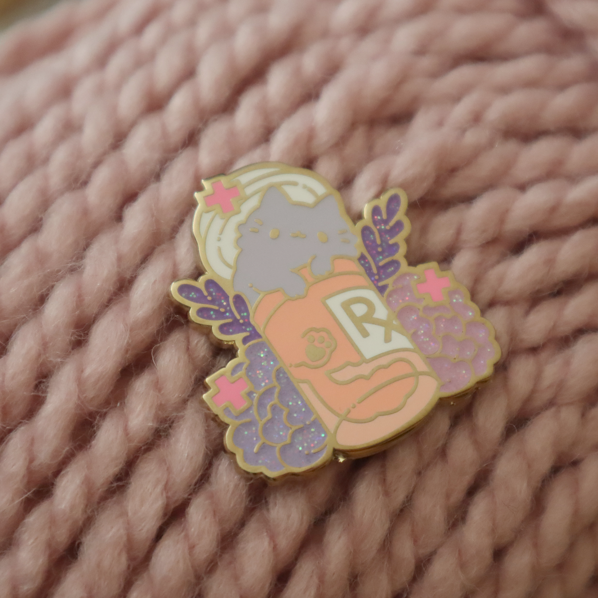Pill Bottle Cat Pin V2
