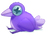 Pipo the crow, a cute, stylized cartoon purple crow with a large blue starry eye.