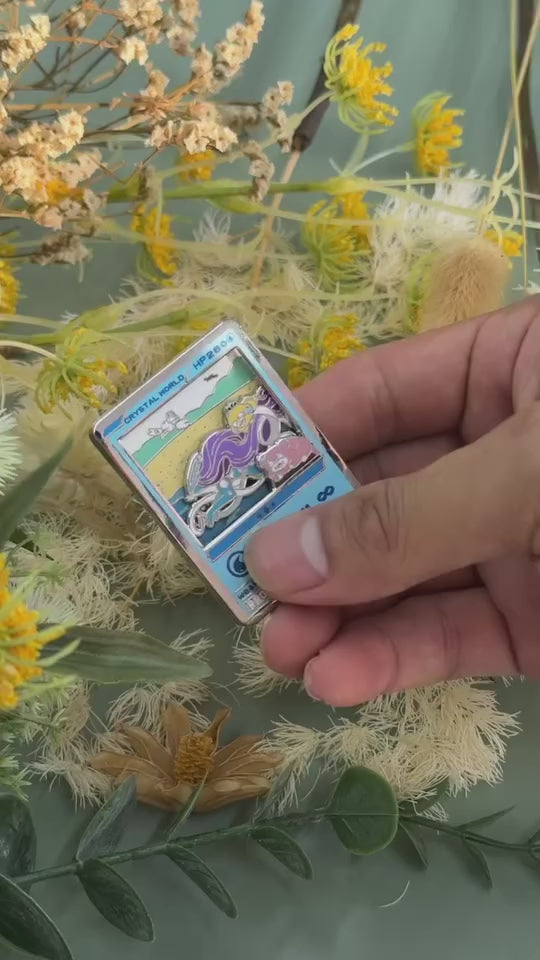 Pocket Crystal World Slider Enamel Pin