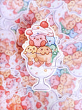 Colorful Rainbow Poyo Ice Cream Sundae High Quality Glossy 3 inch Vinyl Die-cut Laptop/Car/Bottle Stickers