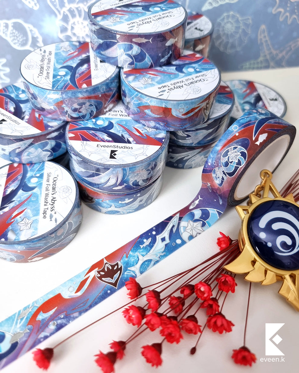 Childe, Ocean's Abyss Silver Foil Washi Tape