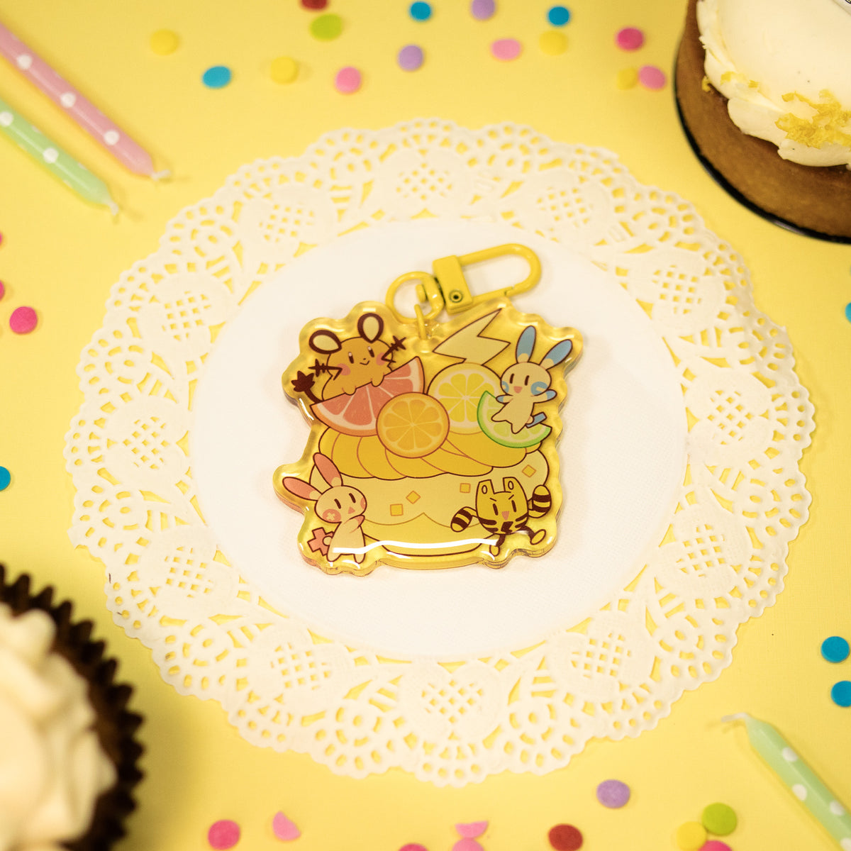 Pocket Puff Citrus Acrylic Keychain