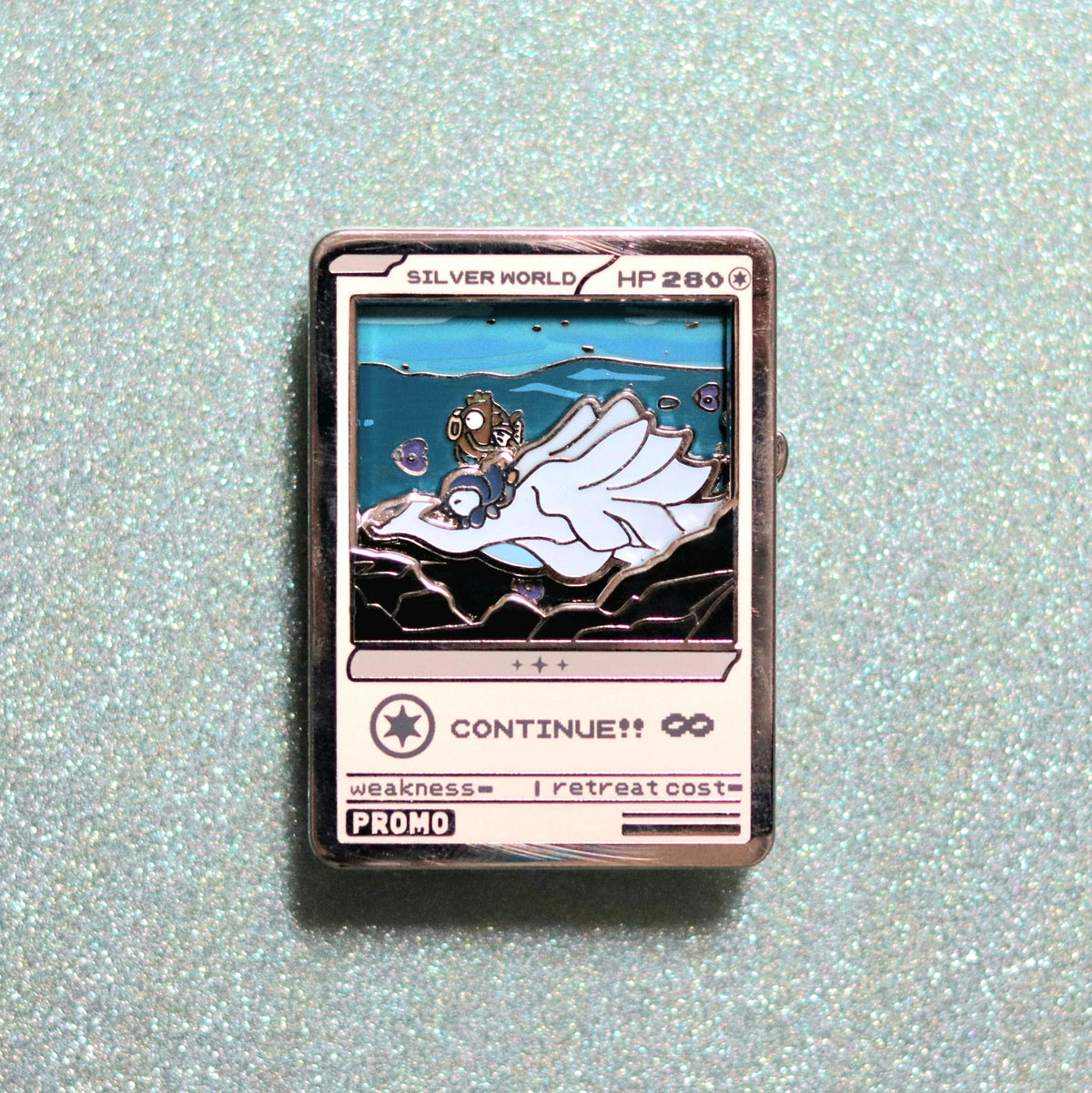 Pocket Silver World Slider Enamel Pin
