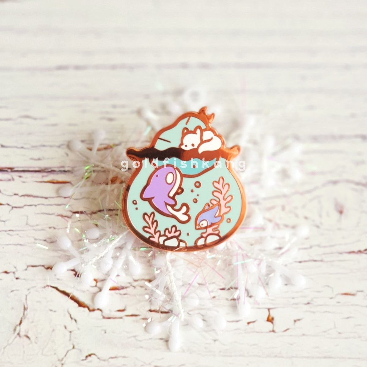 Tiny Earth Enamel Pin: Snow Place Like Home