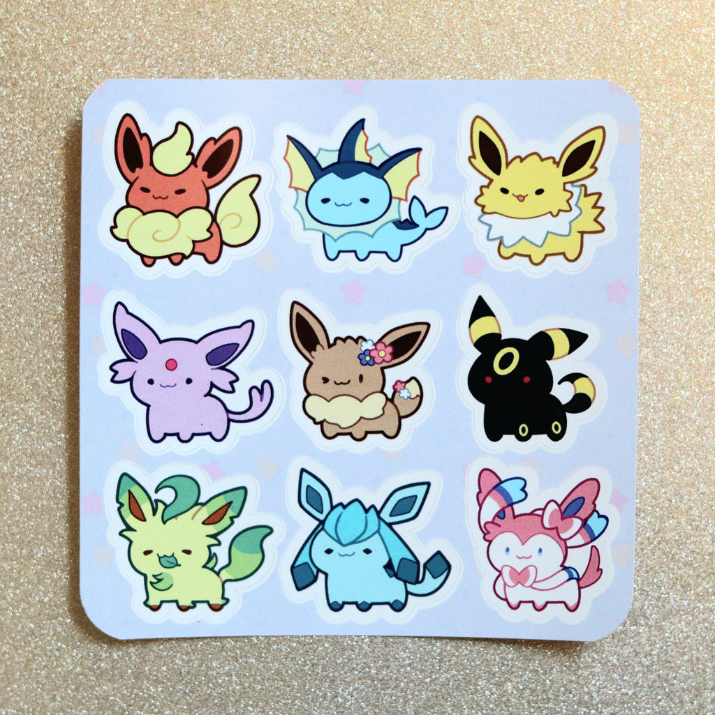 Evolutions Chibi Sticker Sheet