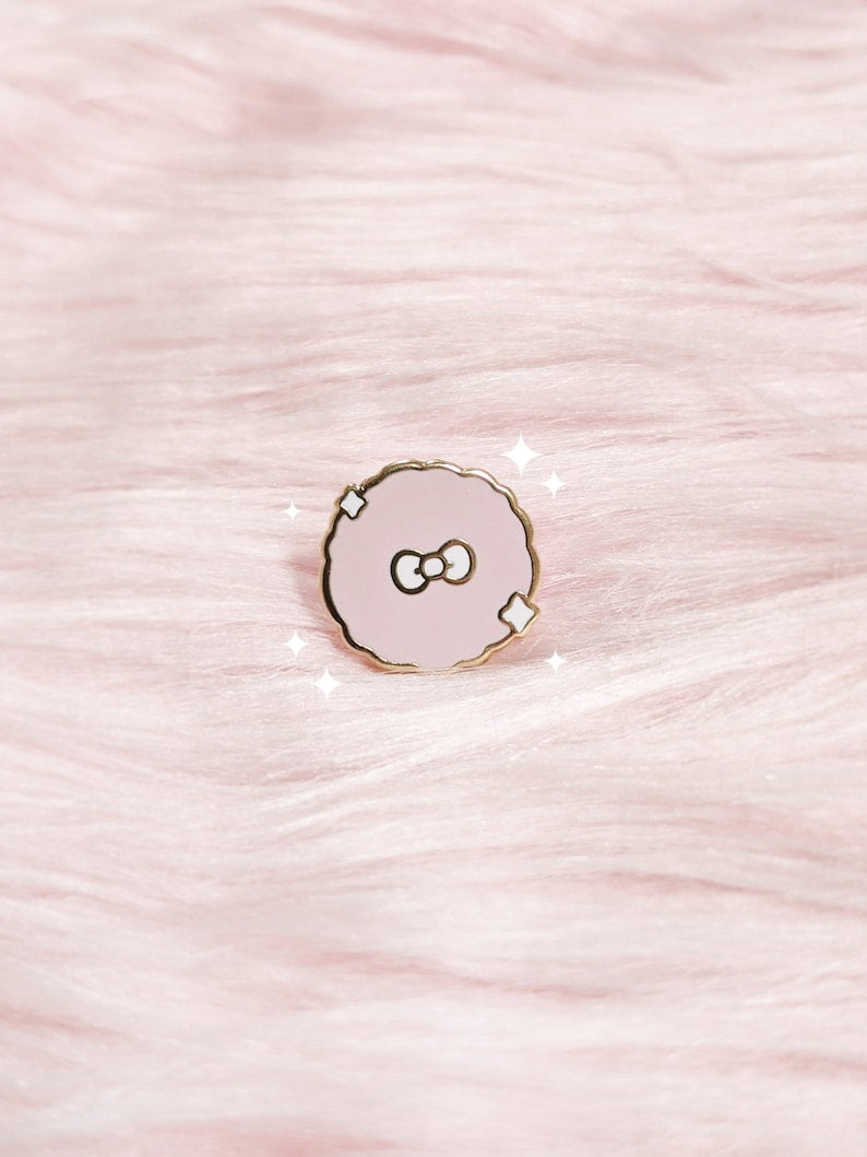 Cute and Small Pastel Pink Makeup Powder Puff Filler/Mini Enamel Pin