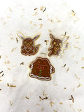 Gingerbread Ditto Pika and Eevee Enamel Pin