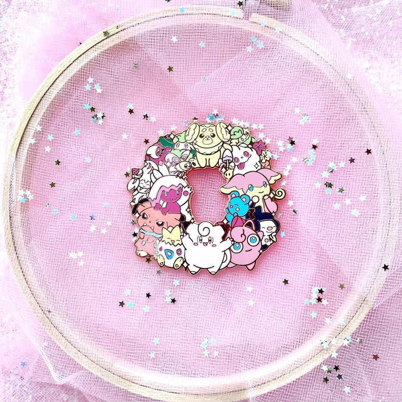 Fairy Type Circle Enamel Pin