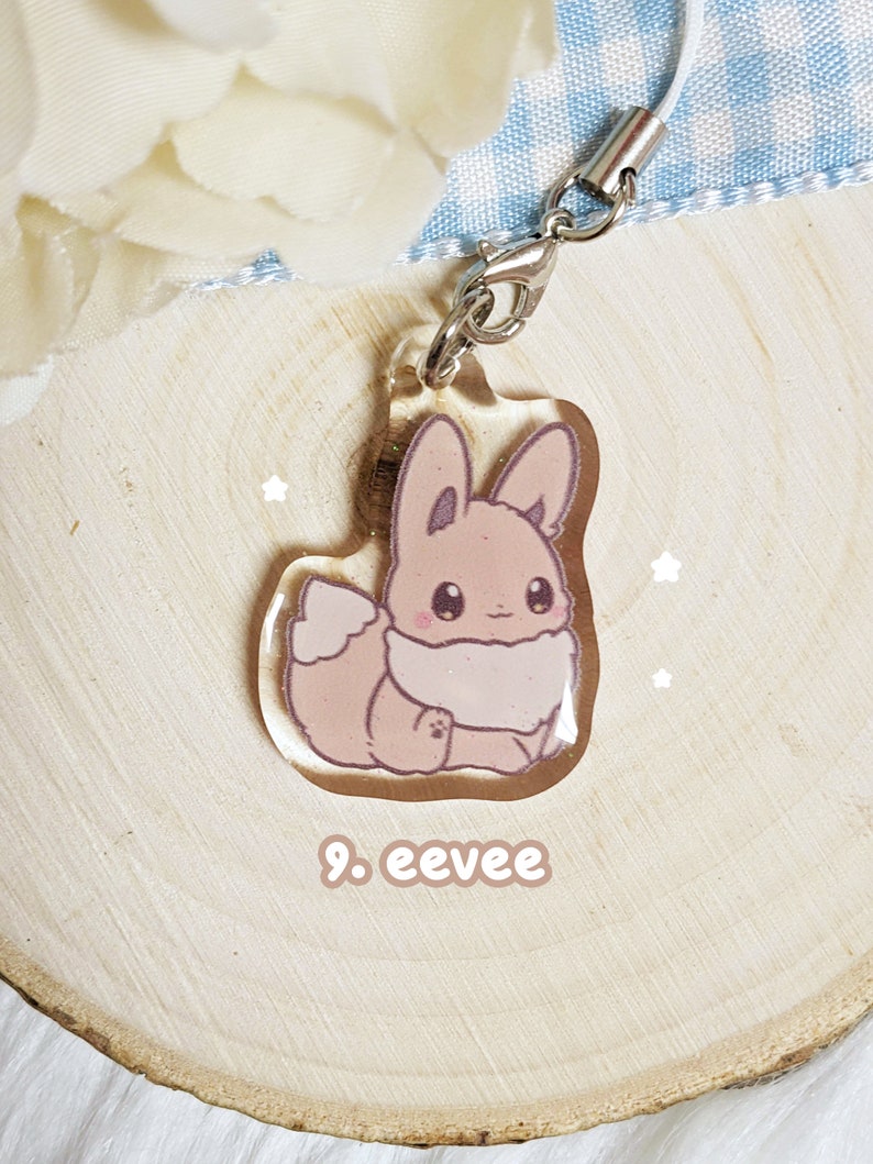 Eeveelution 1'' Mini Epoxy Clear Acrylic charm