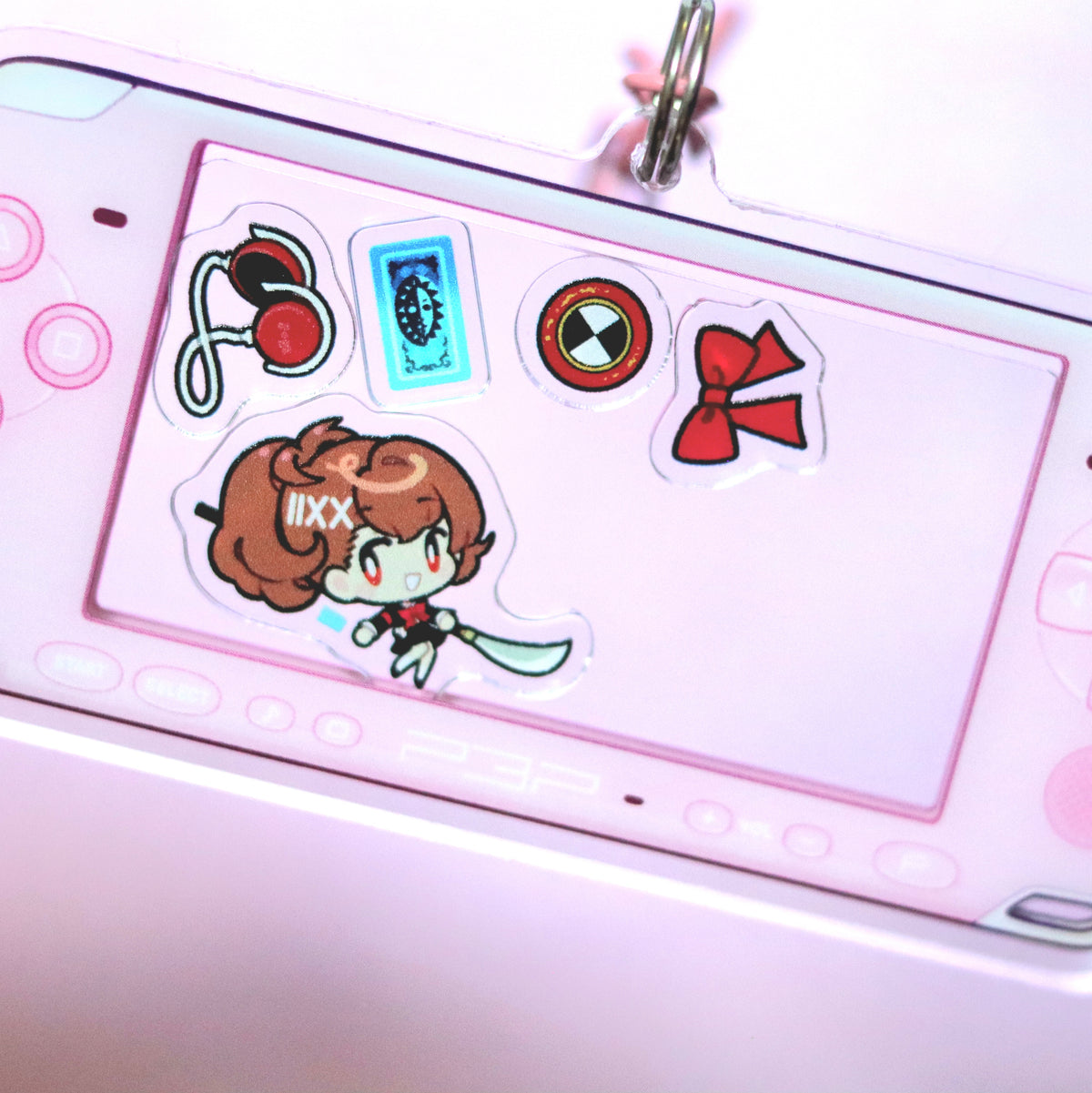 P 3 P Acrylic Shaker Keychain