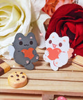 Valentine Cupid Kittens Matching Pair Metal Dyed Enamel Pin