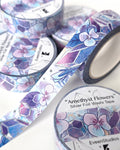 Amethyst Flowers, Silver Foil Washi Tape