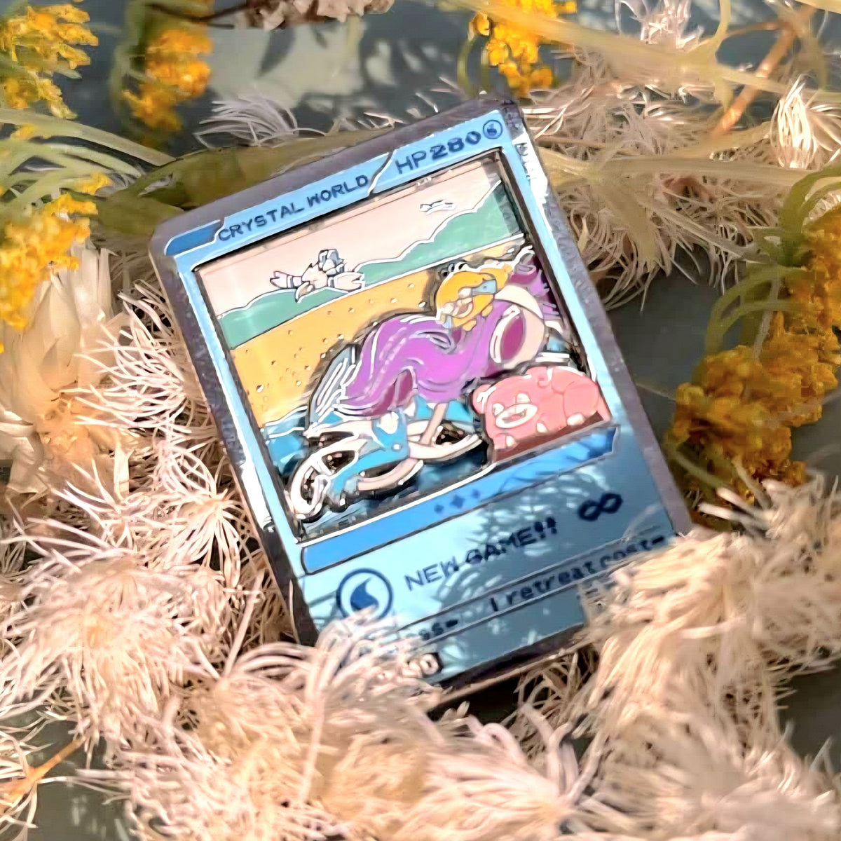 Pocket Crystal World Slider Enamel Pin