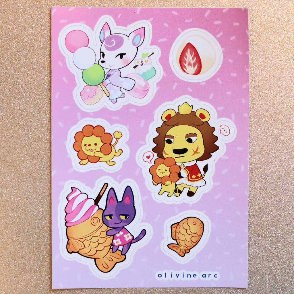 Animal Companions Traditional Snacks Sticker Sheet