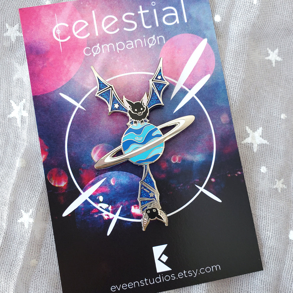 Bat Celestial Companion Enamel Pin