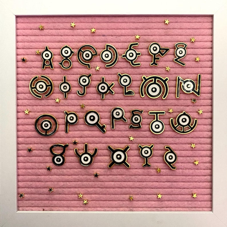 Unown Alphabet Enamel Pins